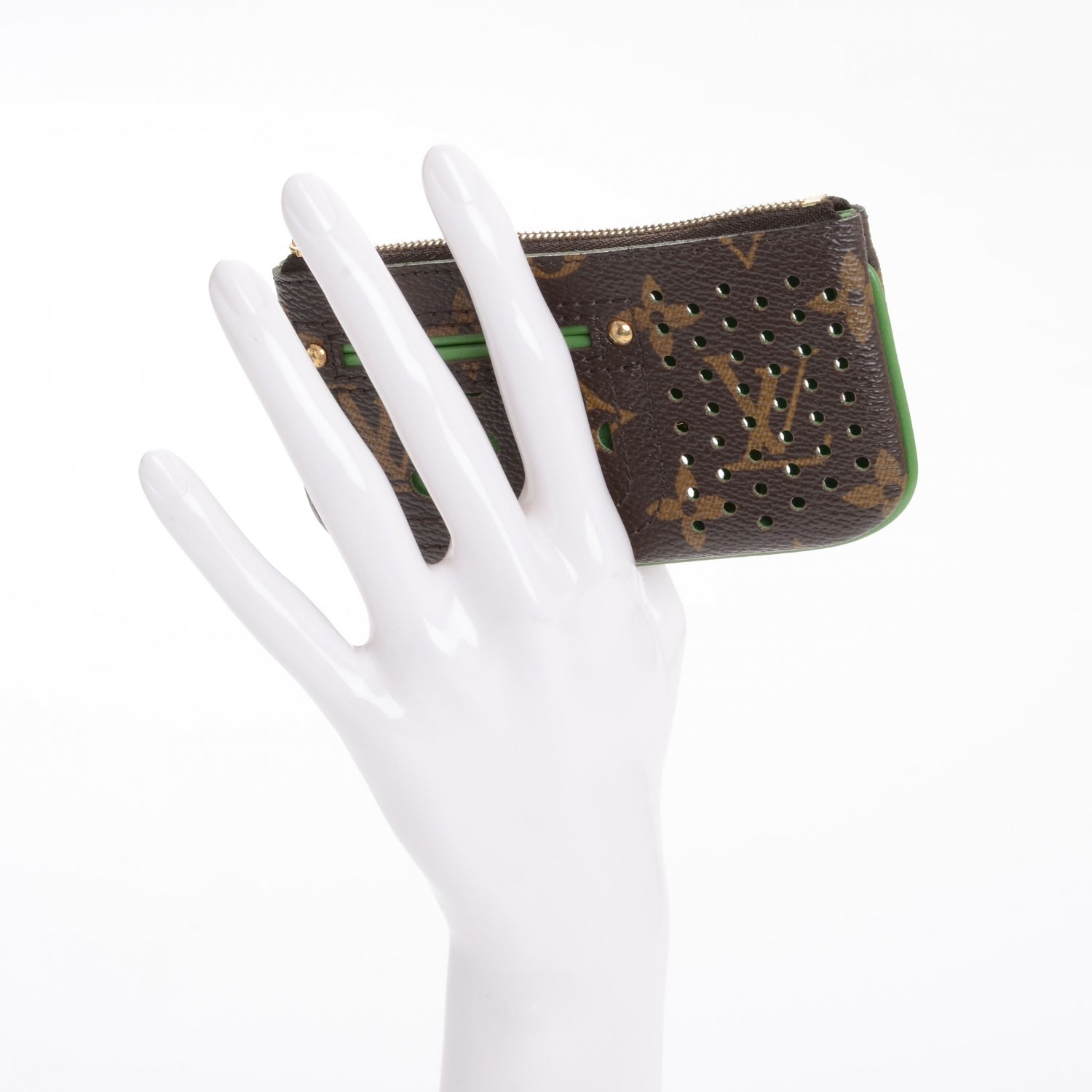 Louis Vuitton Monogram Perforated Key Pouch Green 2 of 7