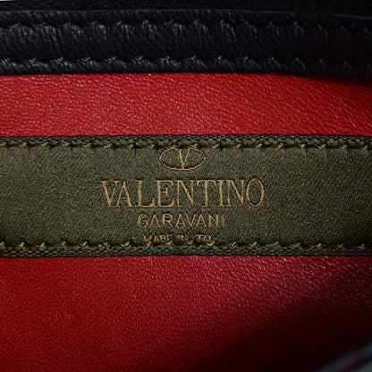Valentino Garavani Nappa Canvas Camouflage Rockstud Wristlet Clutch Red Black 6 of 8