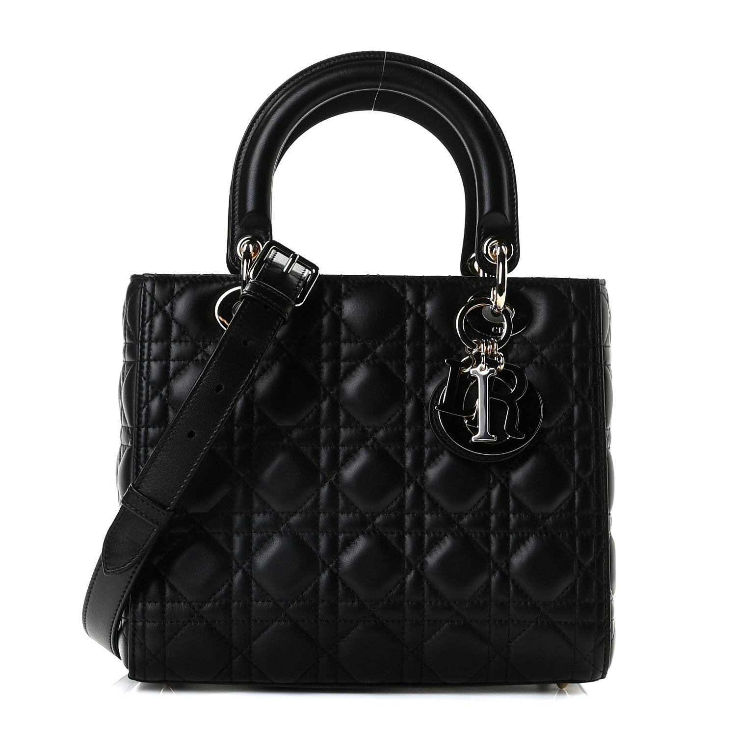 Christian Dior Lambskin Cannage Medium Lady Dior Black 1 of 8