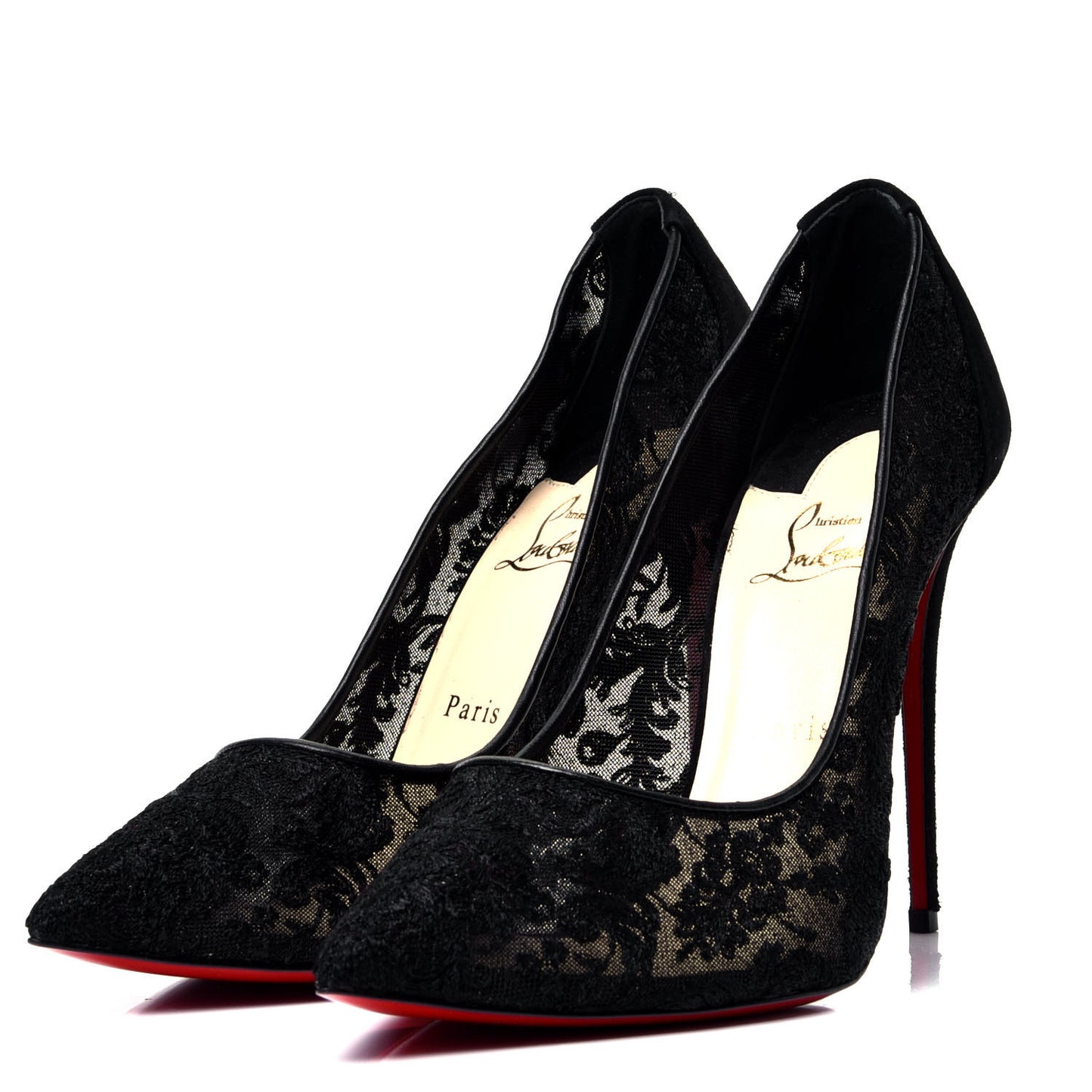 Veau Velours Florale Lace Follies 100 Pumps 42 Black