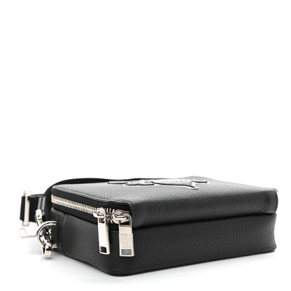 Christian Dior X SHAWN STUSSY Grained Calfskin Double Zip Crossbody Pouch Black 3 of 10