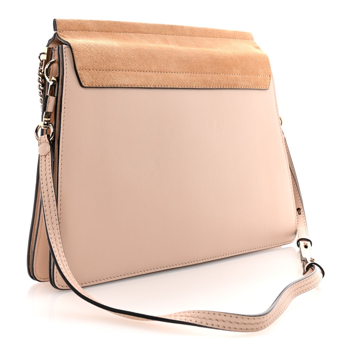 Calfskin Suede Medium Faye Shoulder Bag  Cement Pink