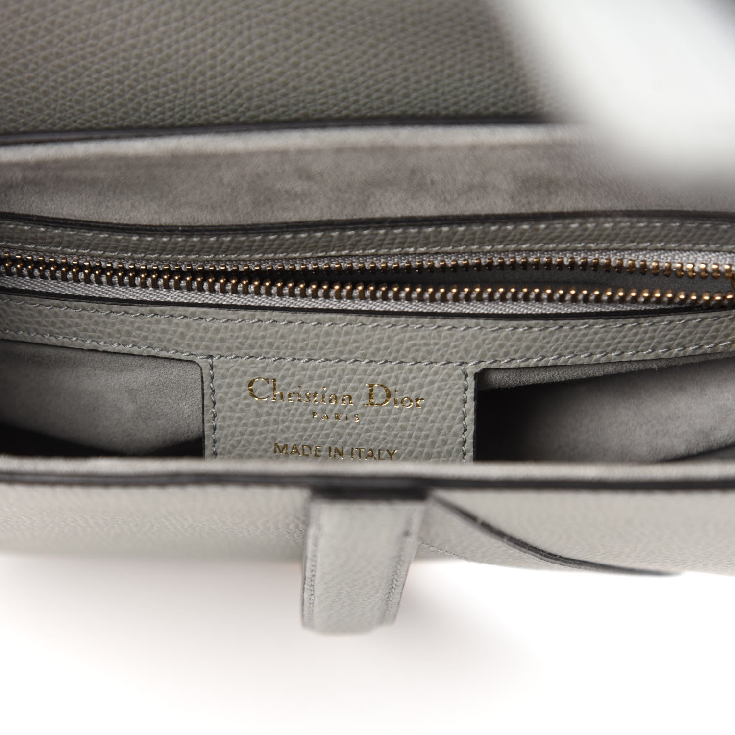 Christian Dior Grained Calfskin Saddle Bag Grey 8 of 11