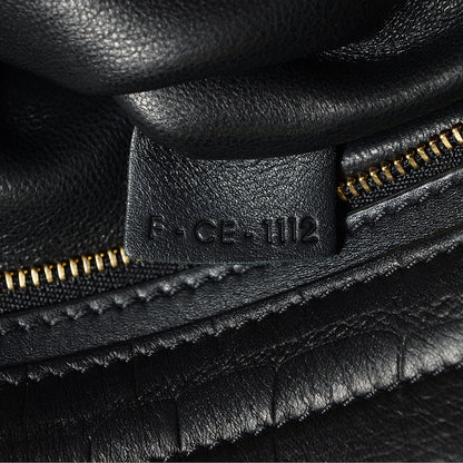 Celine Crocodile Embossed Calfskin Medium Trapeze Black 7 of 9