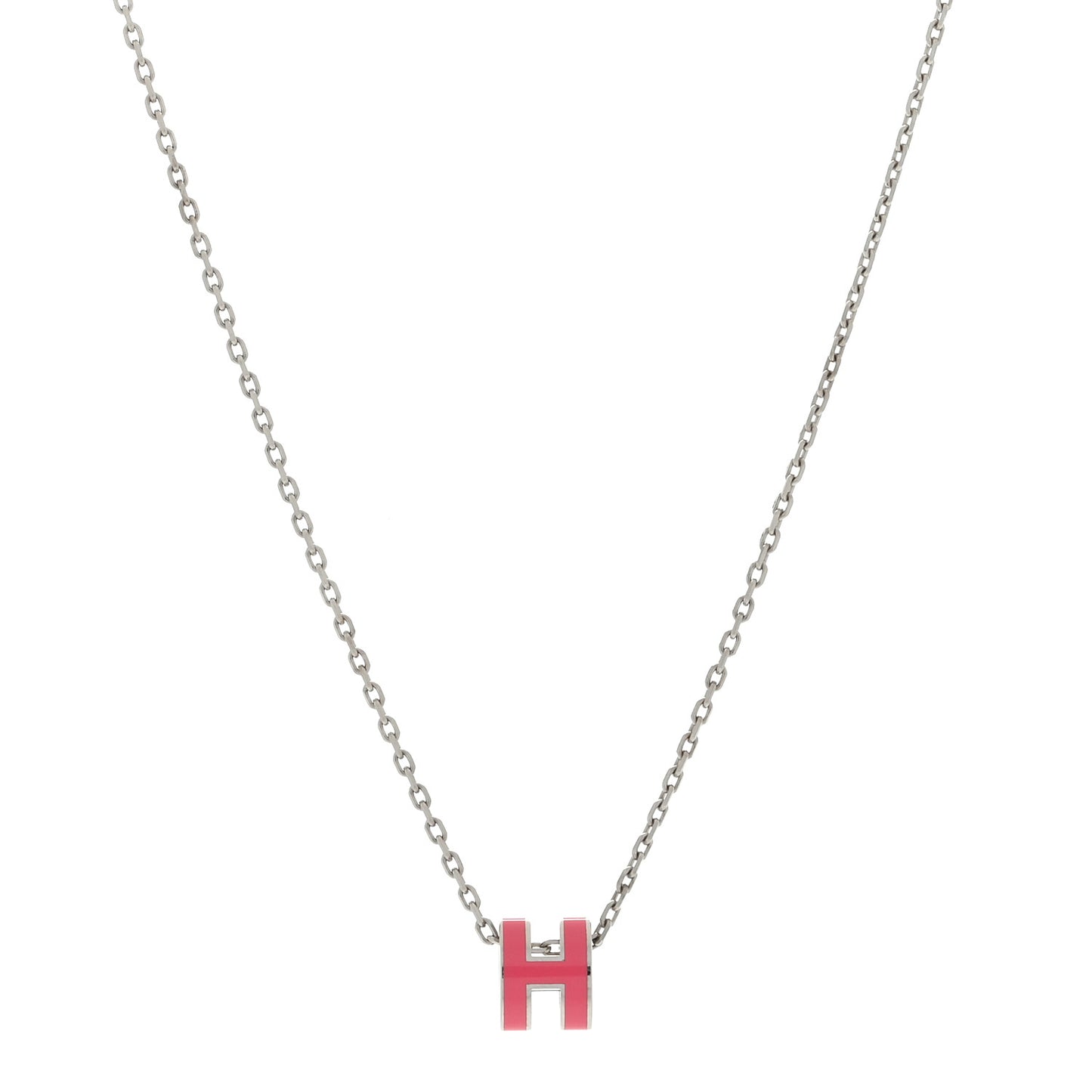 Lacquered Palladium Mini Pop H Pendant Necklace Rose Extreme