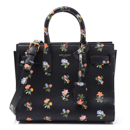 Saint Laurent Calfskin Prairie Printed Nano Sac De Jour Black 1 of 10