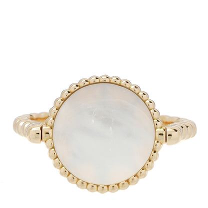 Christian Dior 18K Yellow Gold Diamond Mother of Pearl Rose Des Vents Ring 52 6 3 of 5