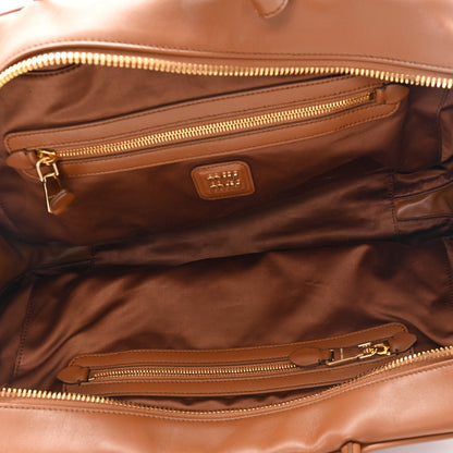 Miu Miu Soft Calf Softy Large Beau Top Handle Bag Cognac 5 of 10