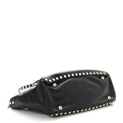 Valentino Garavani Vitello Small Rockstud Tote Black 4 of 10