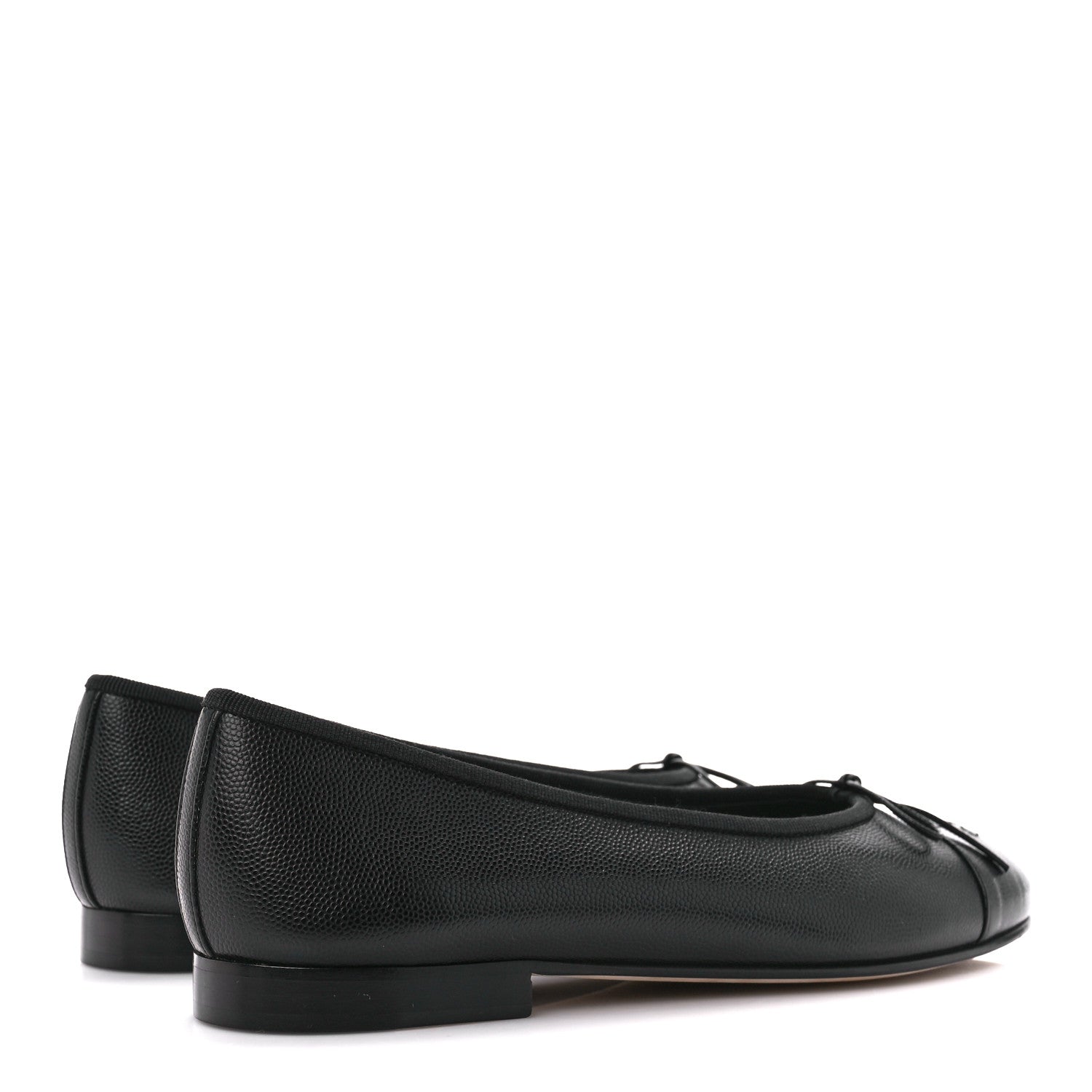 Chanel Caviar CC Cap Toe Ballerina Flats 39 Black 4 of 9