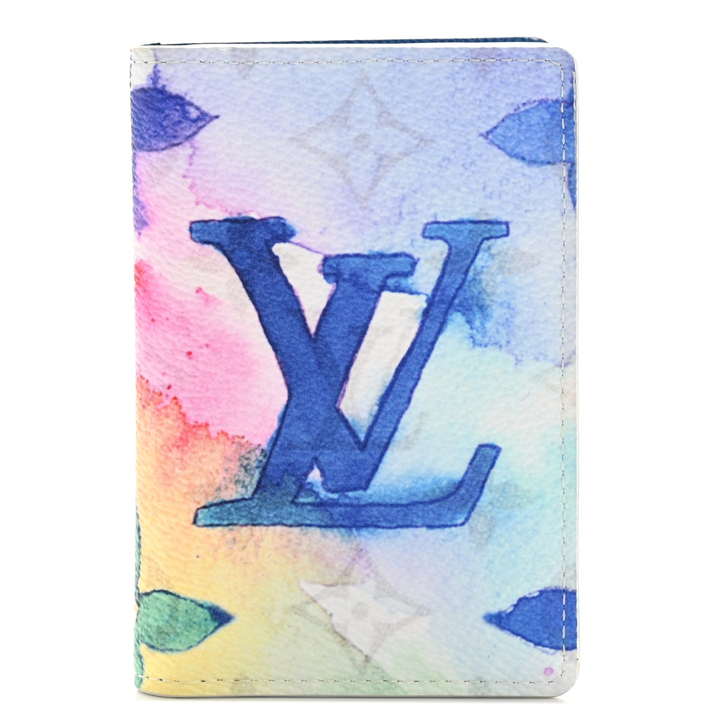 Monogram Watercolor Pocket Organizer NM Multicolor
