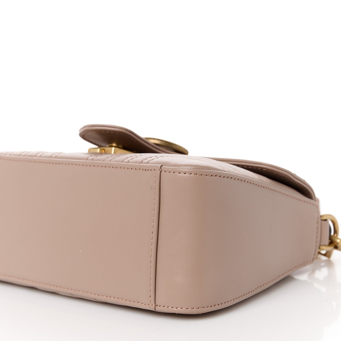 Calfskin Matelasse Mini GG Marmont Top Handle Shoulder Bag Porcelain Rose