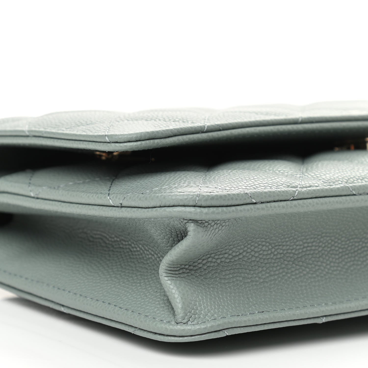 Chanel Caviar Quilted Wallet On Chain WOC Light Grey 10 of 11