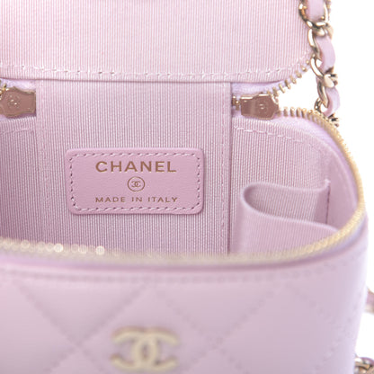 Chanel Caviar Quilted Mini Vanity Case With Chain Light Pink 8 of 10