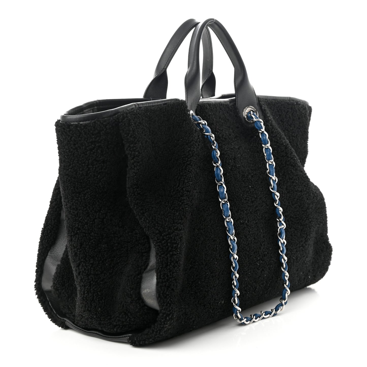 Shearling Large Deauville Tote Black