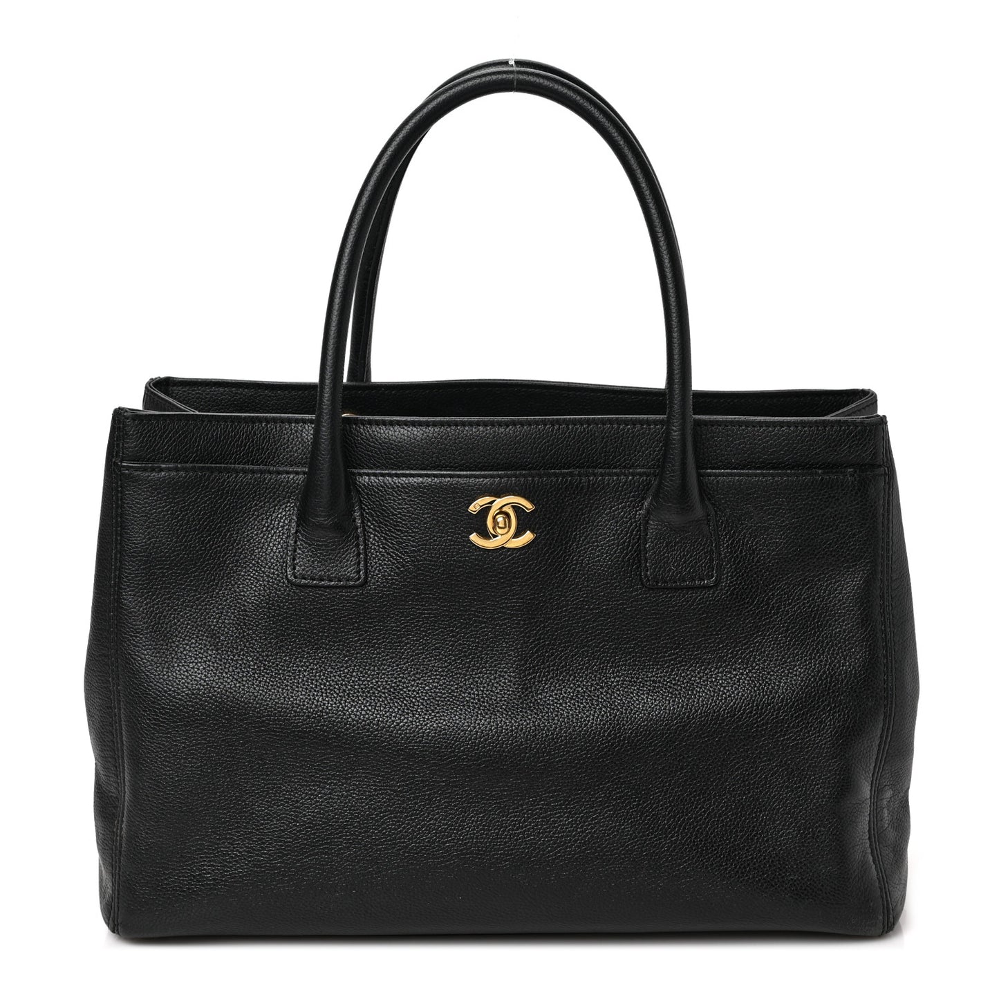 Calfskin Cerf Executive Shopper Tote Black