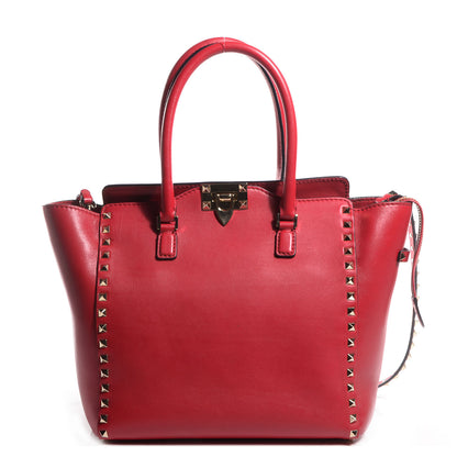 Valentino Garavani Vitello Rockstud Double Handle Tote Red 1 of 9