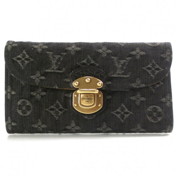 Louis Vuitton Denim Amelia Wallet Black 1 of 8