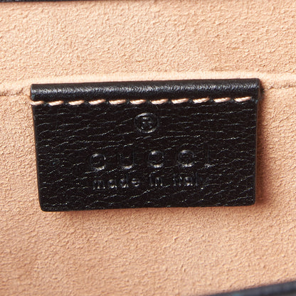 Gucci Calfskin Web Crystal Butterfly Stripe Small Totem Shoulder Bag Black 8 of 9