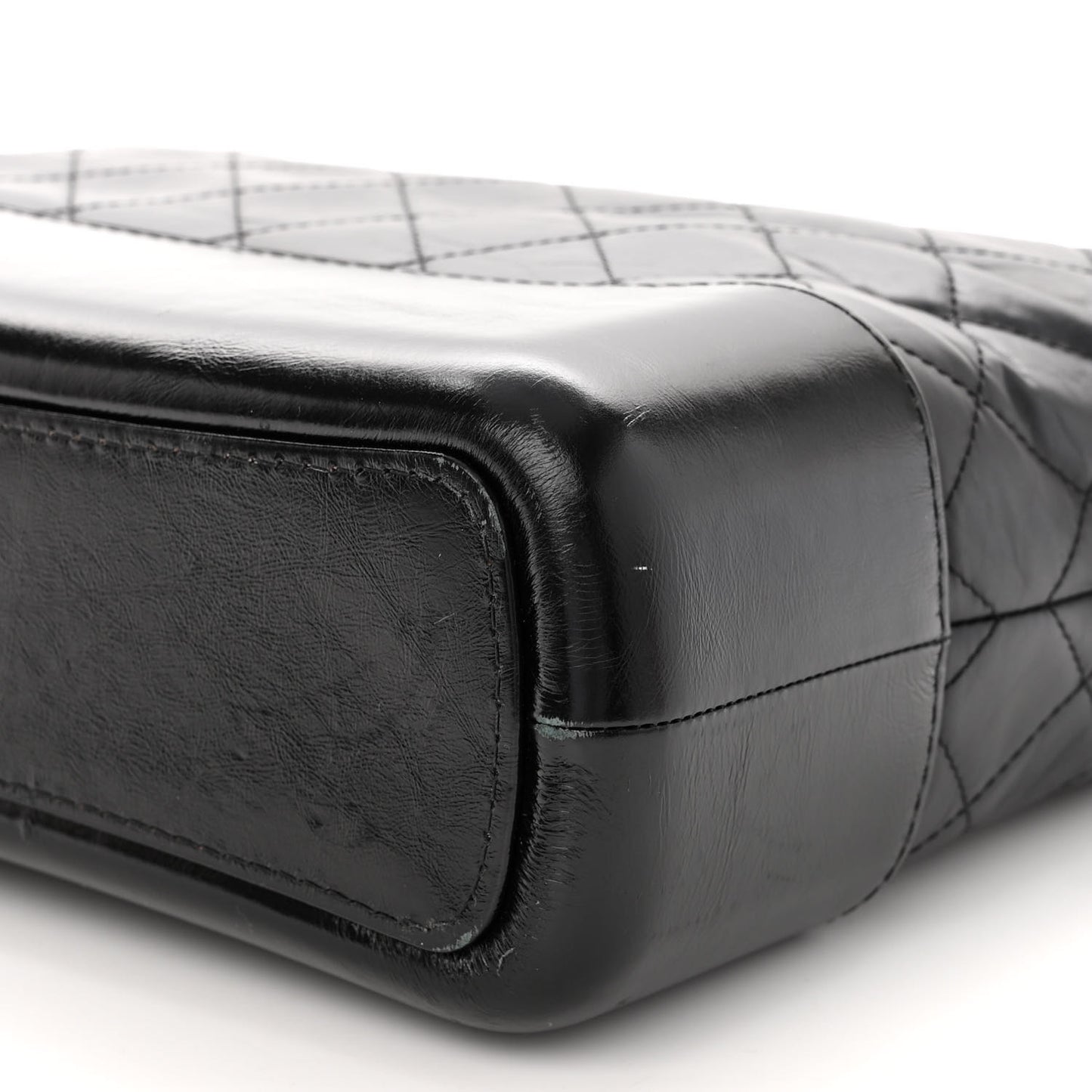 Aged Calfskin Quilted Medium Gabrielle Hobo Black