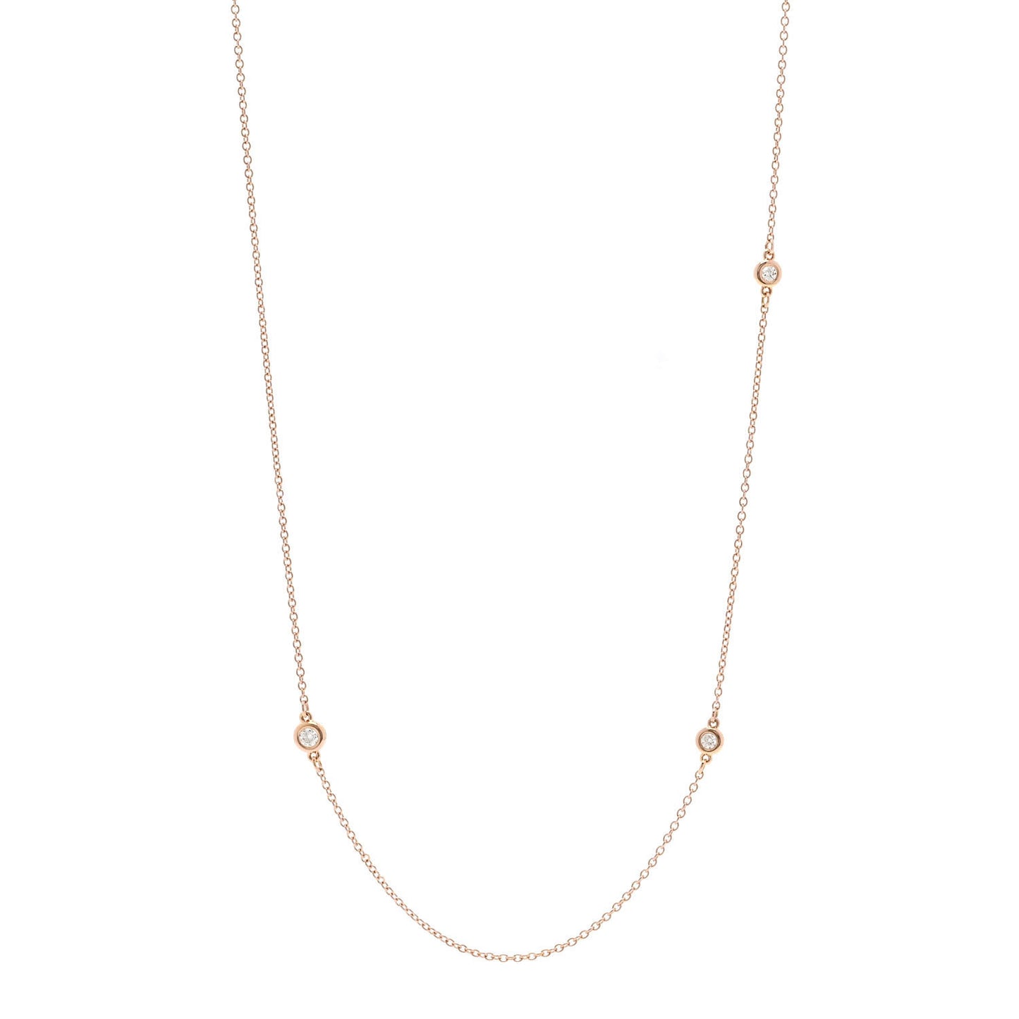 18K Rose Gold Diamond .31ctw Elsa Peretti Diamonds by the Yard Sprinkle Necklace