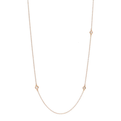 Tiffany 18K Rose Gold Diamond .31ctw Elsa Peretti Diamonds by the Yard Sprinkle Necklace 1 of 6