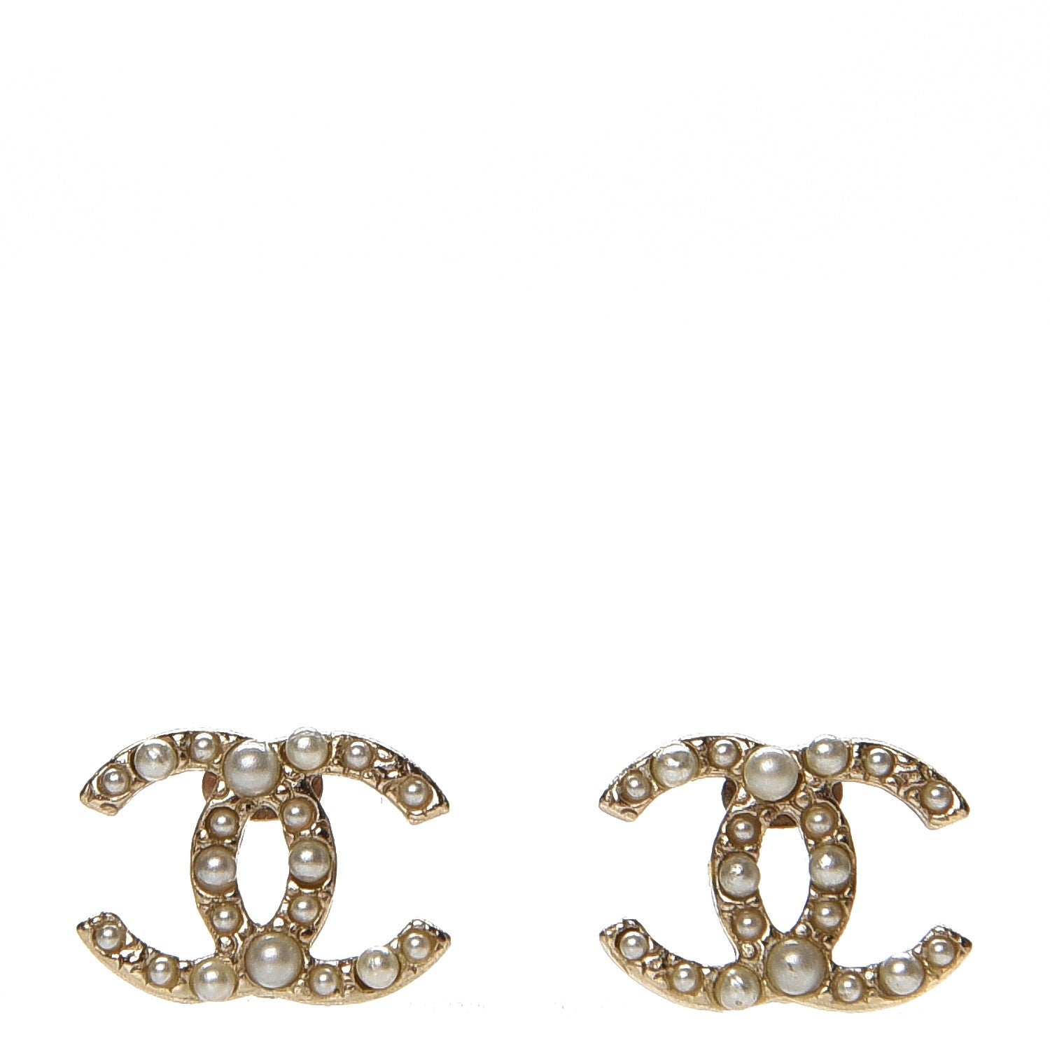 Chanel Pearl CC Earrings Gold 1 of 1
