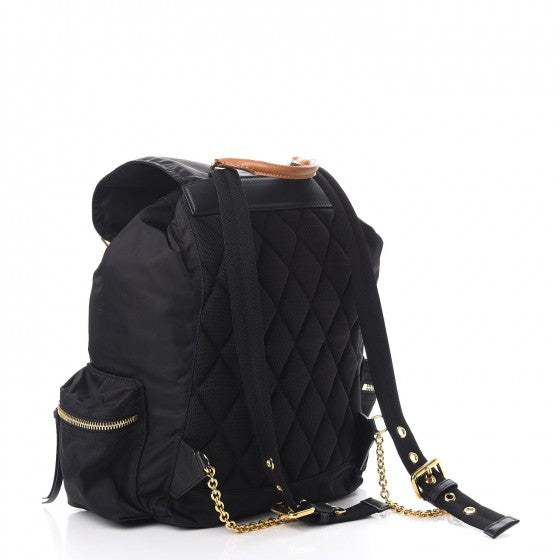 Nylon Large Rucksack Backpack Black