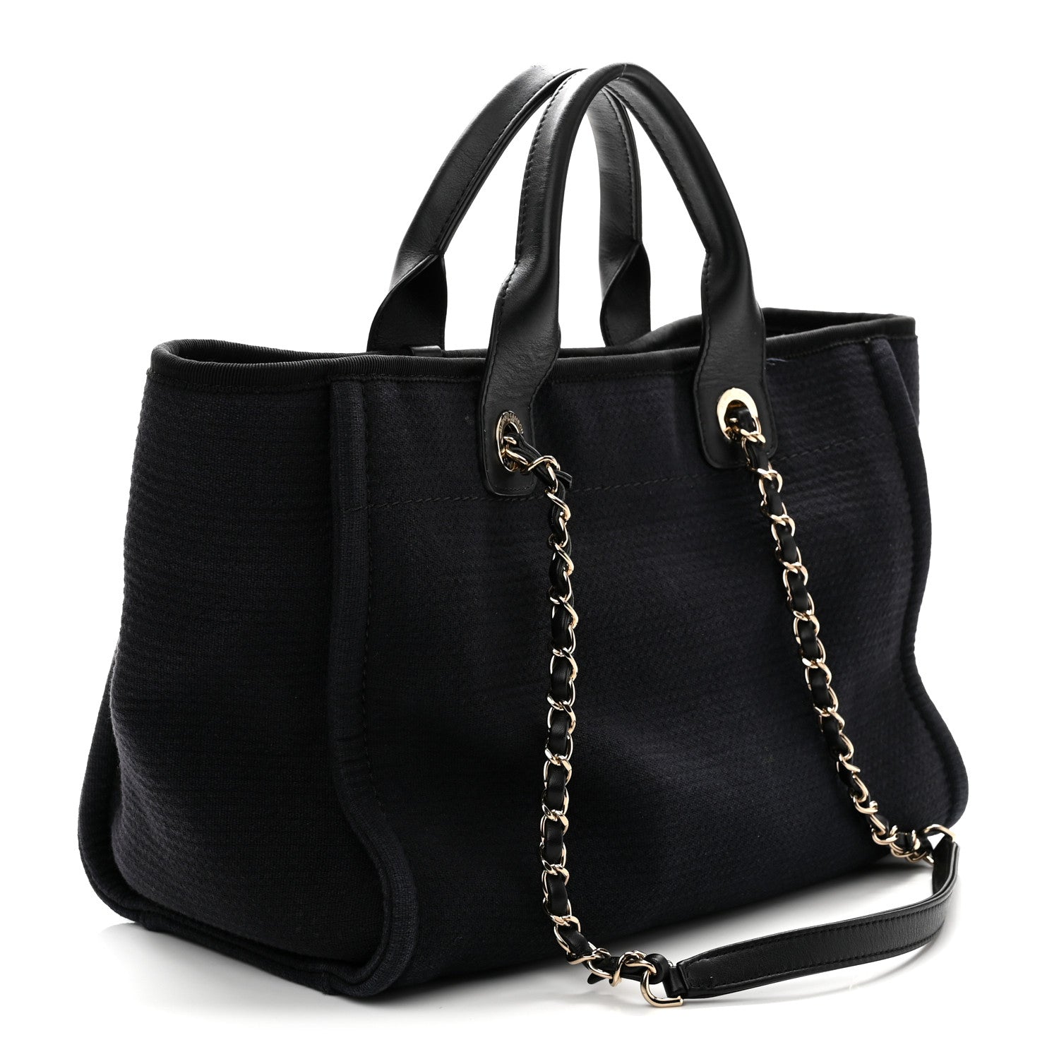 Chanel Mixed Fibers Small Deauville Tote Black 4 of 12