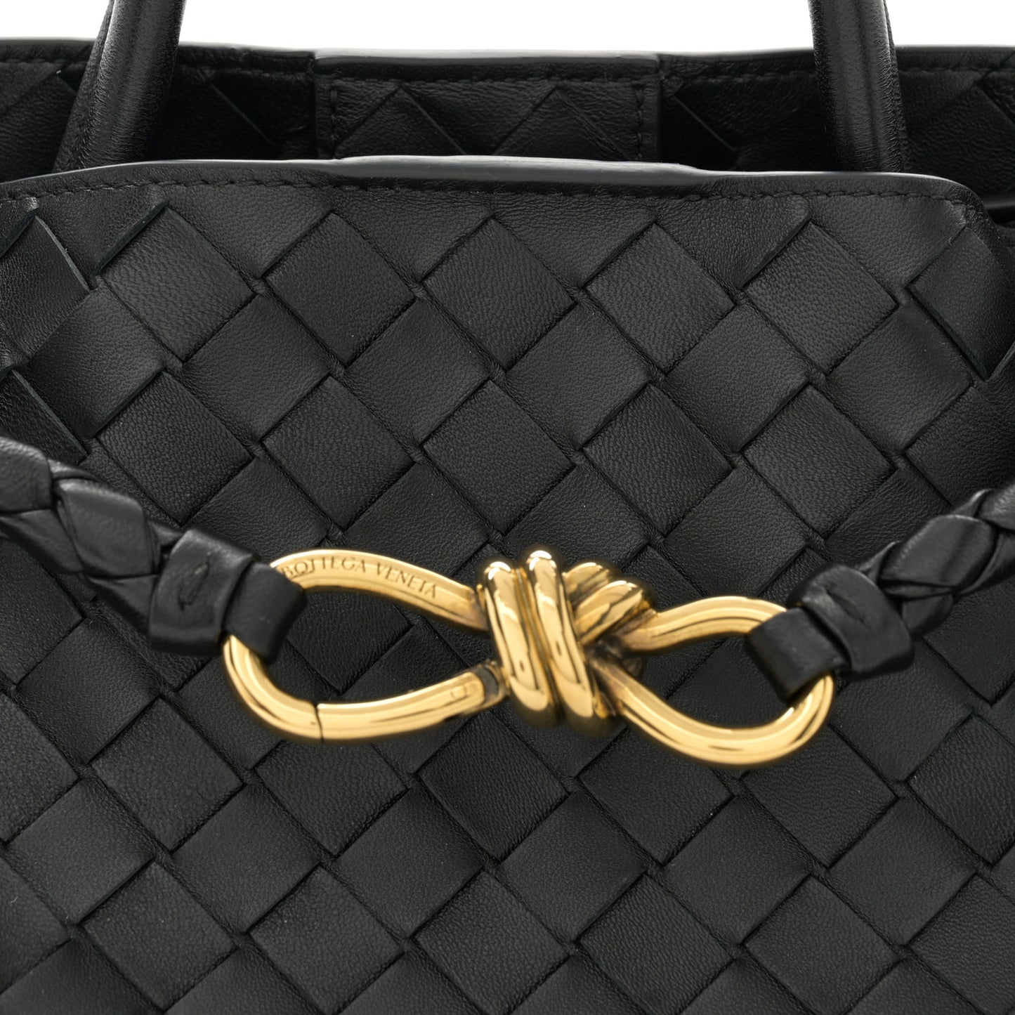 Nappa Intrecciato Medium Andiamo Shoulder Bag Black
