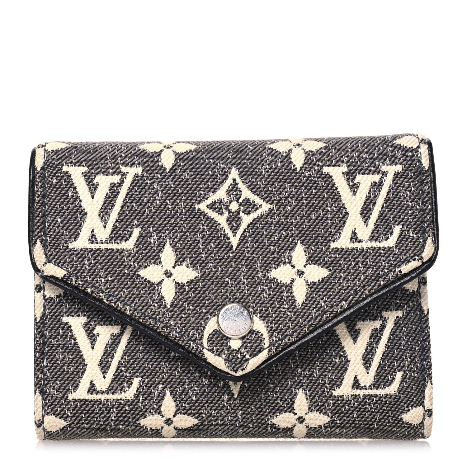Louis Vuitton Denim Monogram Jacquard Victorine Wallet Grey 1 of 12