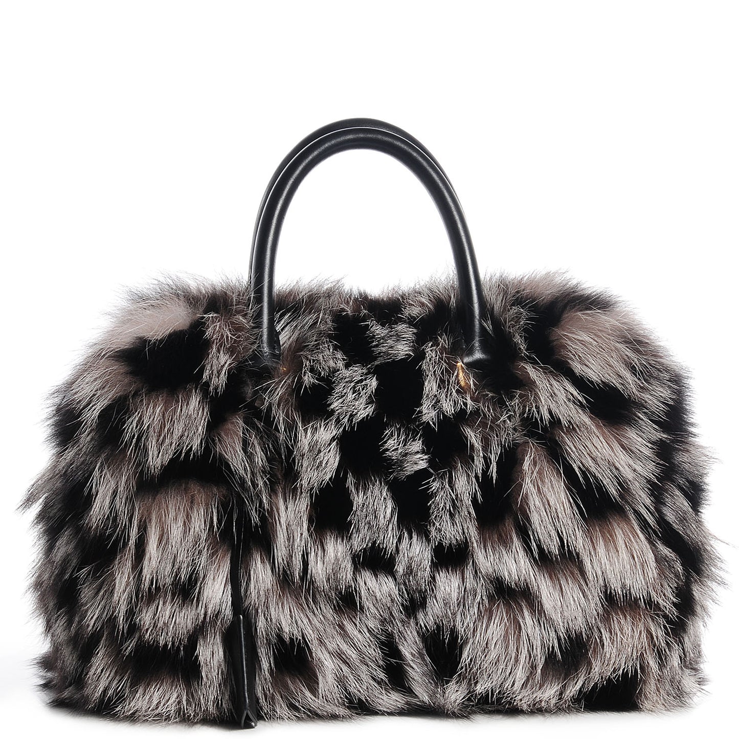 Fox Fur Damier Clair-Obscur Speedy Black