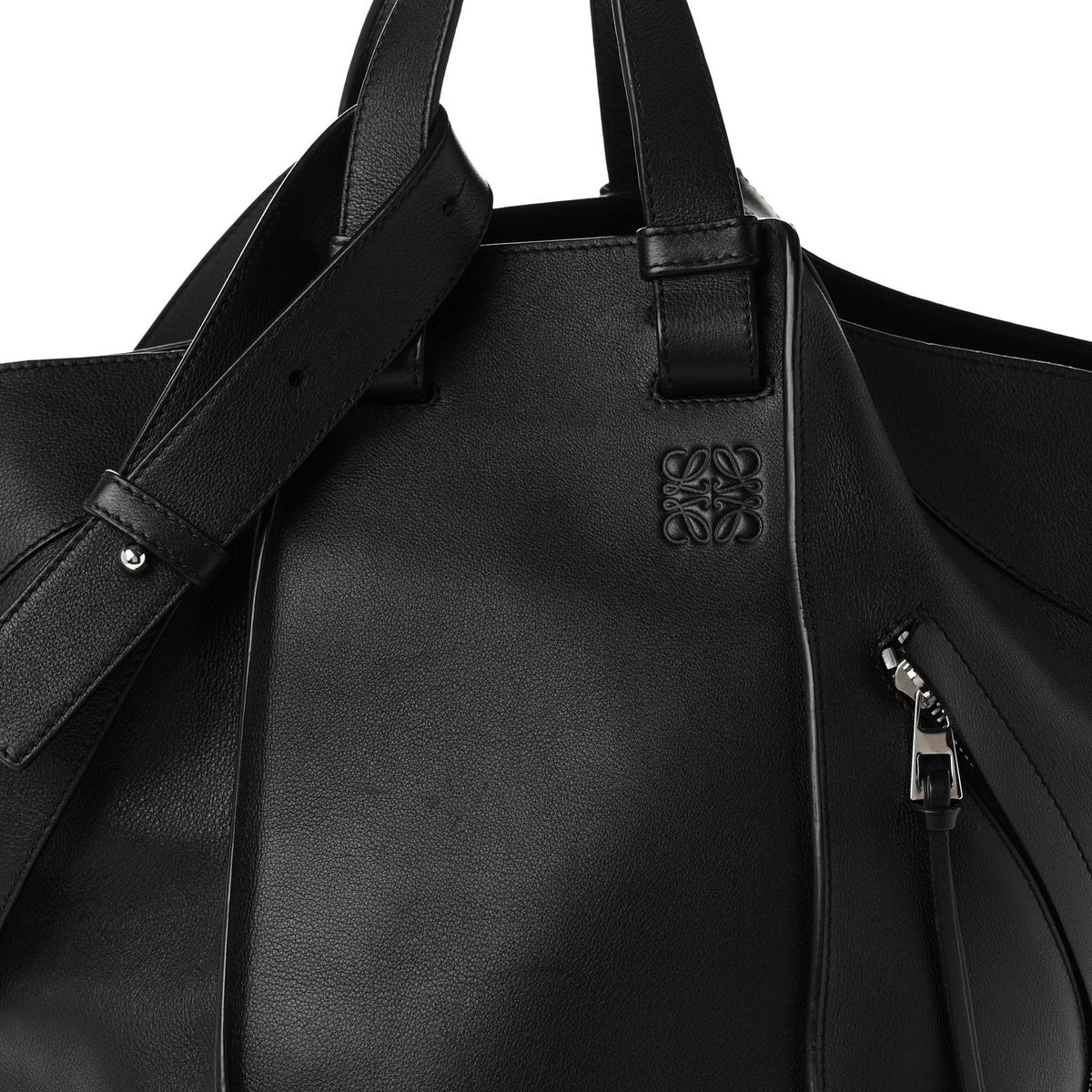 Calfskin Medium Hammock Shoulder Bag Black