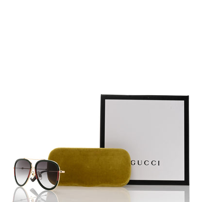 Gucci Acetate Web Aviator Sunglasses GG0062S Green Red 8 of 8