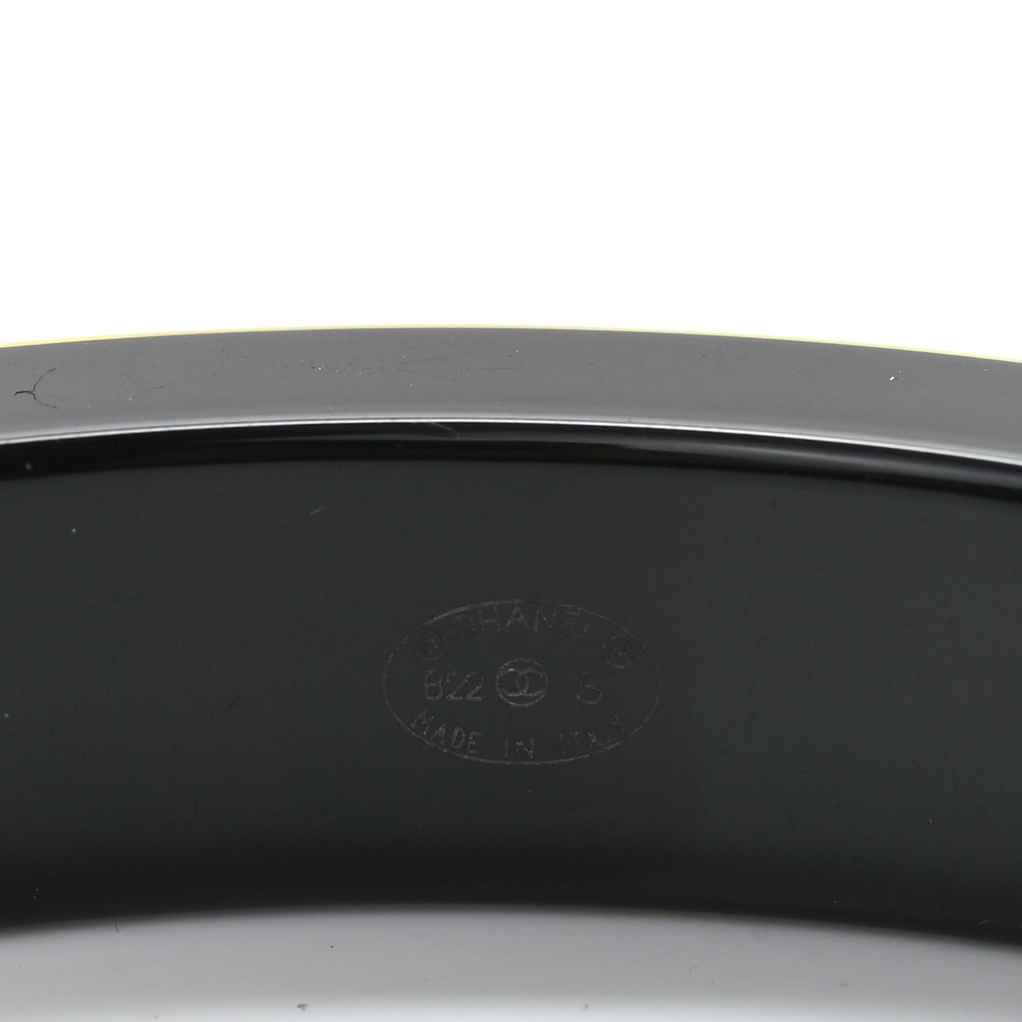 Resin Logo Bangle Bracelet Yellow Black