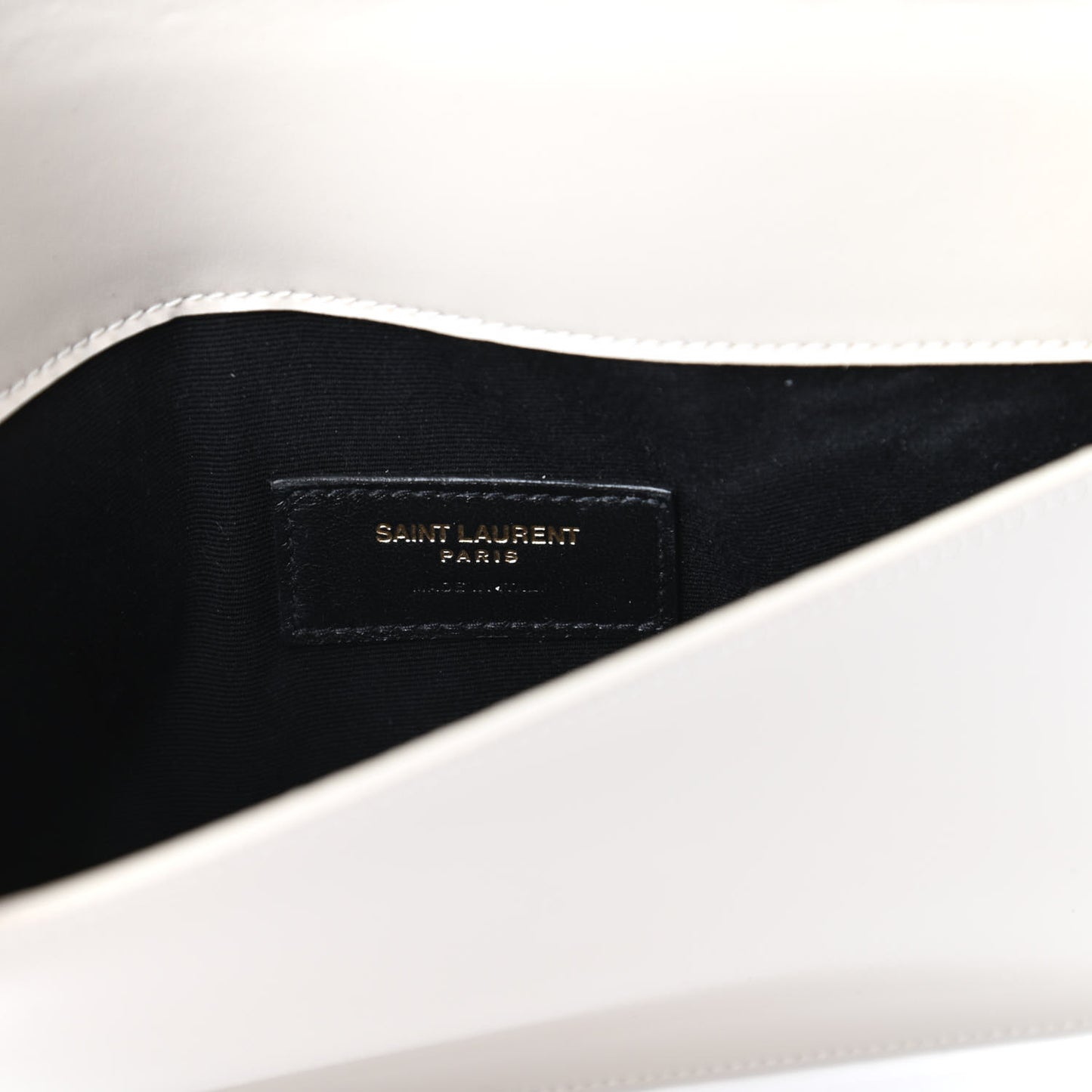 Smooth Shiny Calfskin Uptown Pouch Crema Soft