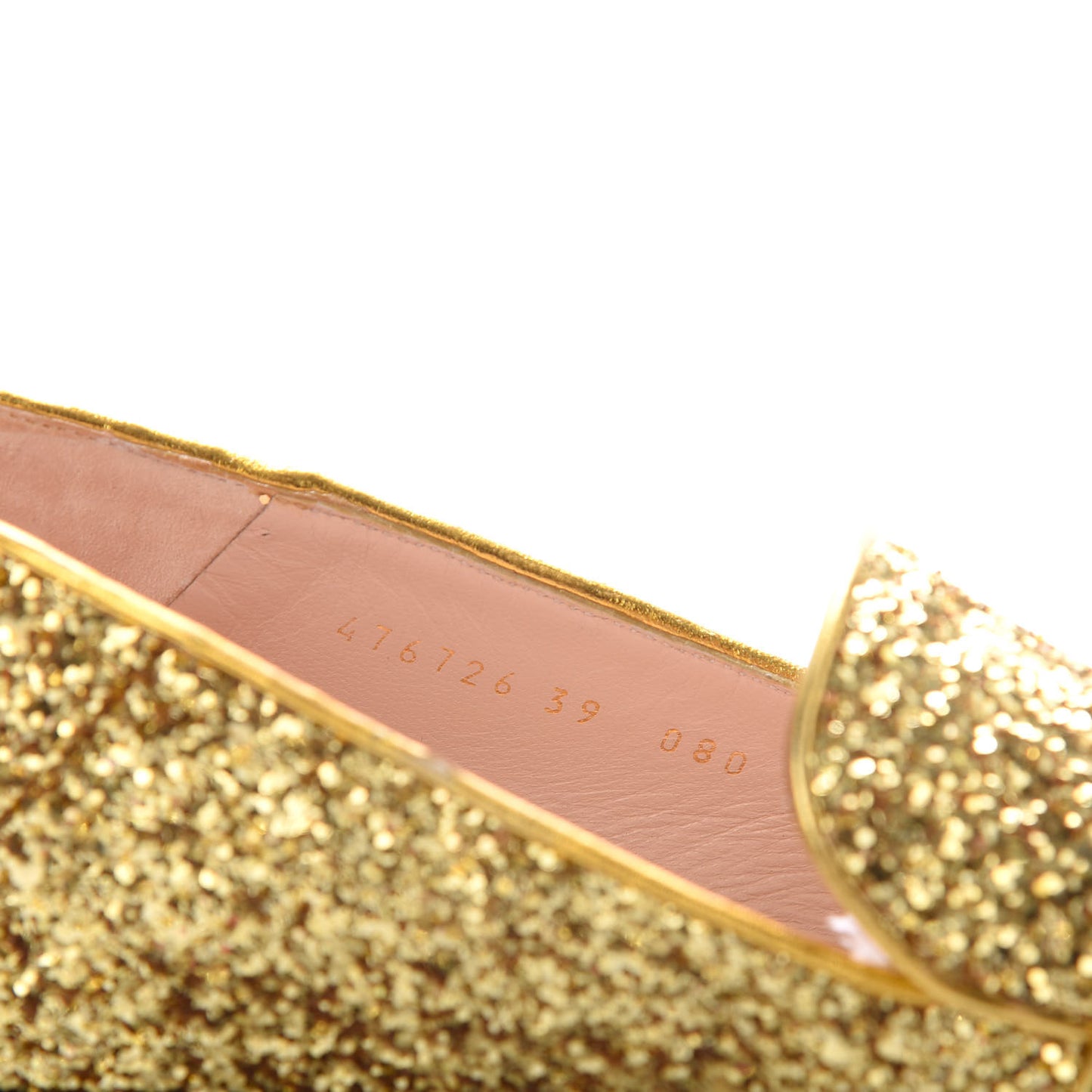 Glitter Web Peyton Loafers 39 Gold