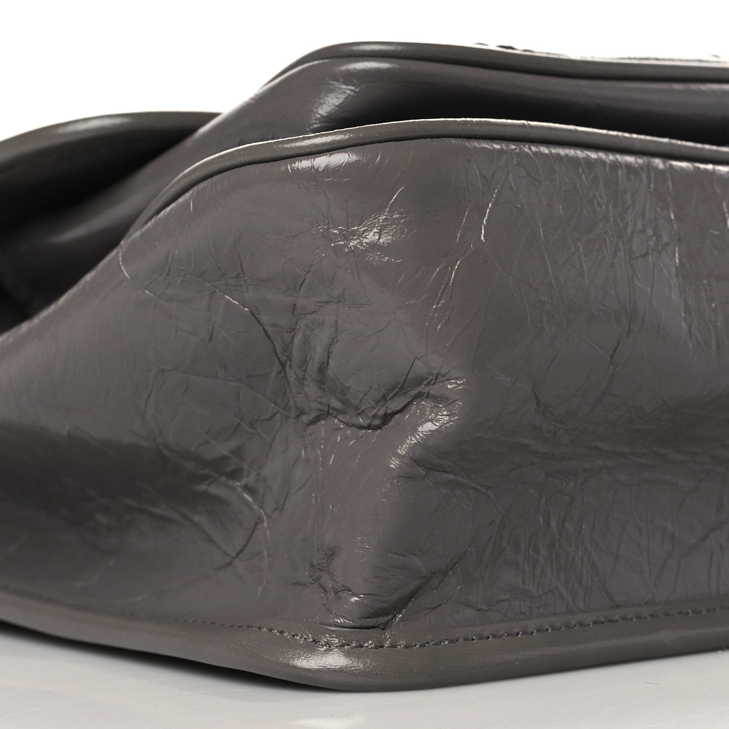 Crinkled Calfskin Matelasse Monogram Medium Niki Chain Satchel Fog