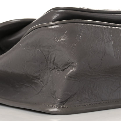 Saint Laurent Crinkled Calfskin Matelasse Monogram Medium Niki Chain Satchel Fog 9 of 10