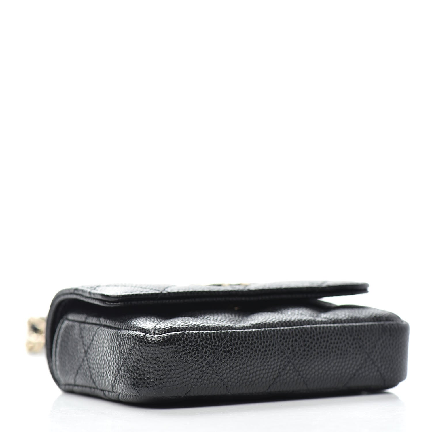 Chanel Caviar Quilted Pearl Card Holder On Chain Black 4 of 9