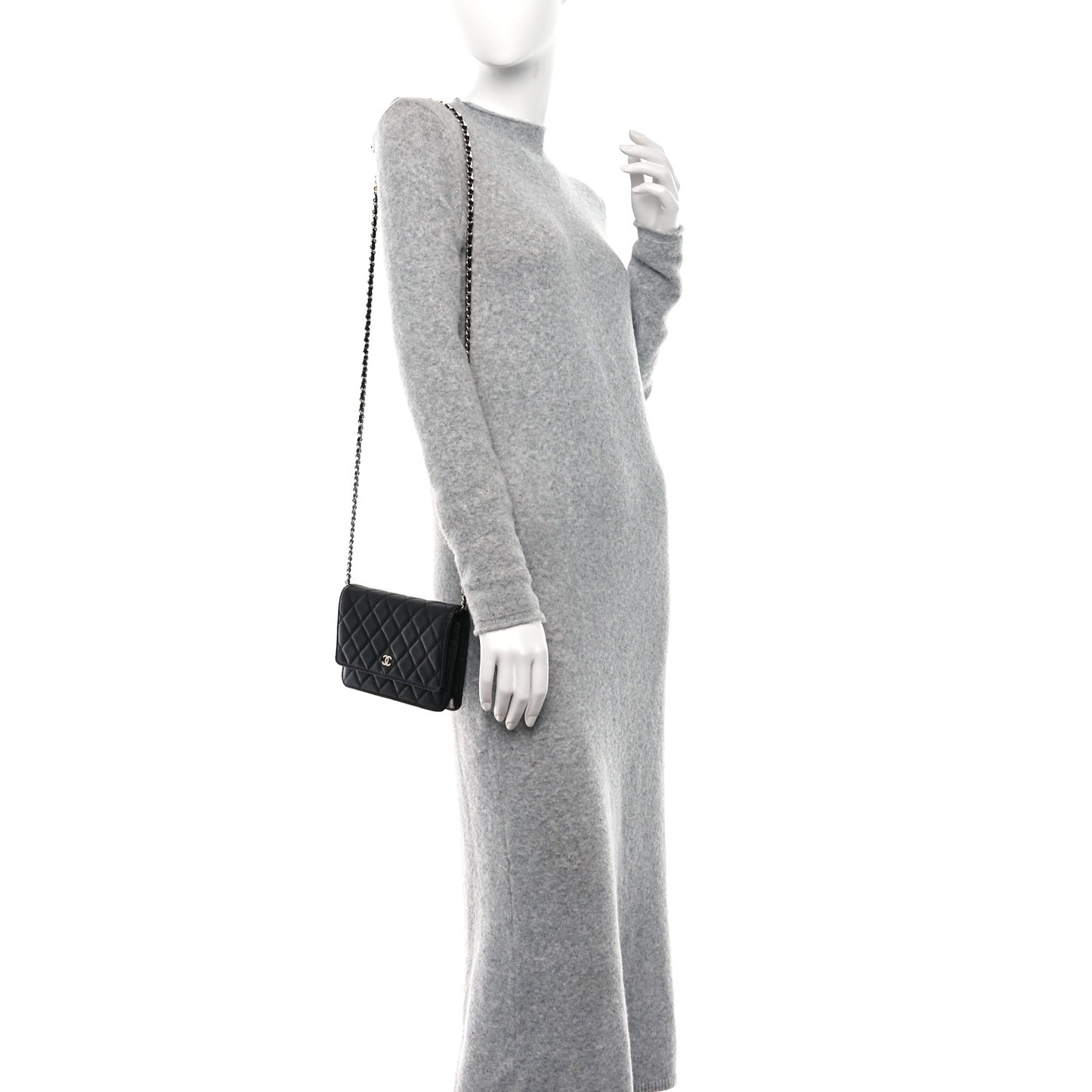 Caviar Quilted Wallet On Chain WOC Black