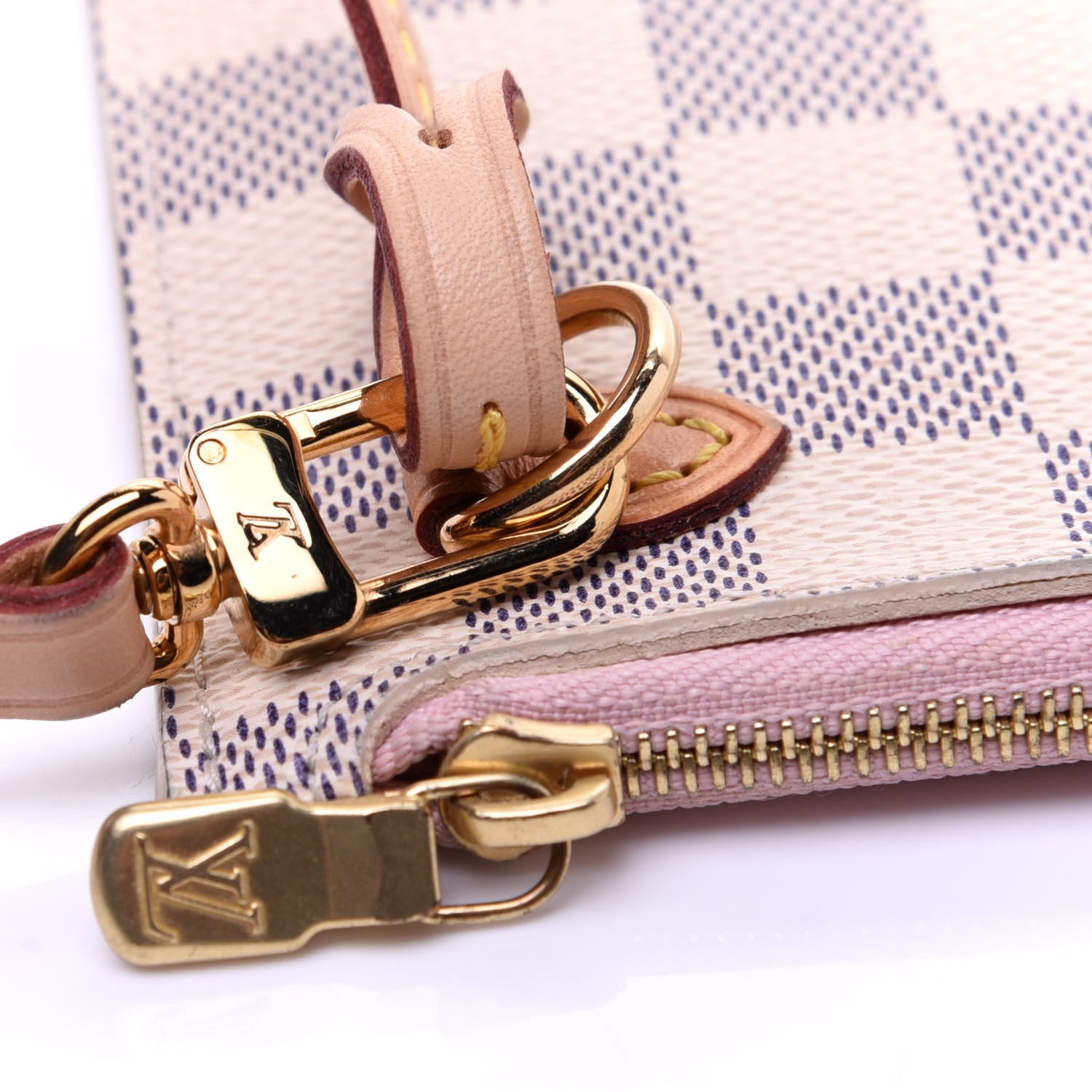 Louis Vuitton Damier Azur Neverfull MM GM Pochette Rose Ballerine 11 of 11