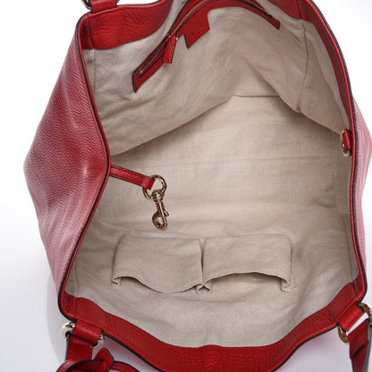 Gucci Pebbled Calfskin Medium Soho Shoulder Bag Red 5 of 9