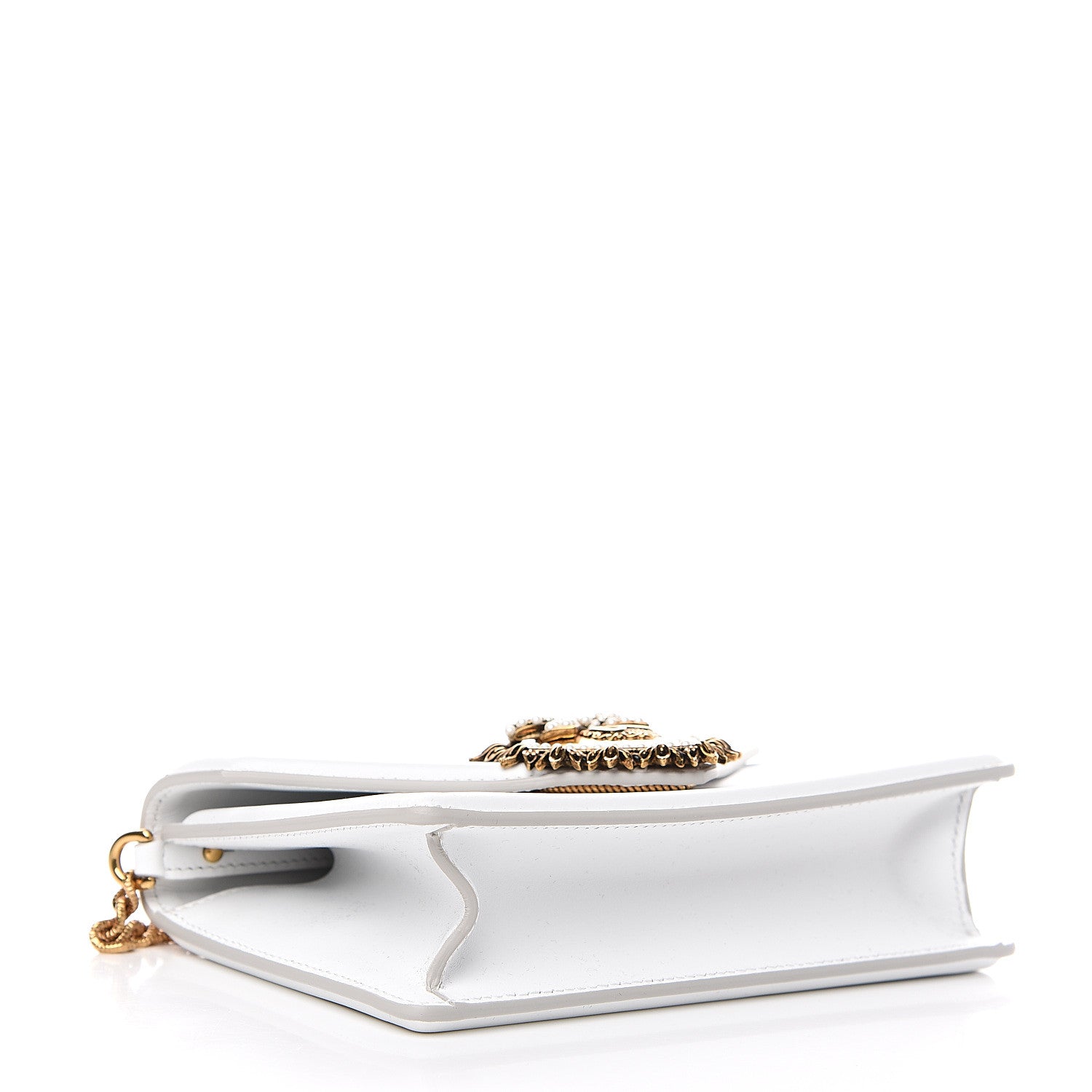 Dolce & Gabbana Smooth Calfskin Small Devotion Envelope Top Handle Bag White 3 of 9
