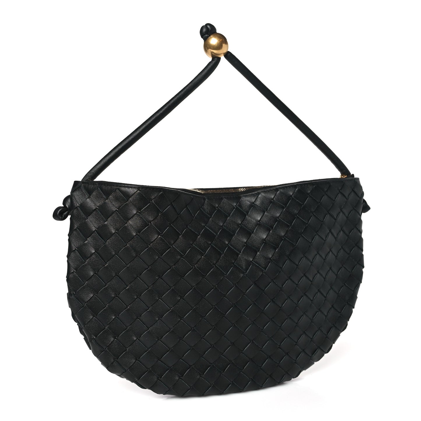Nappa Intrecciato Medium Turn Pouch Black