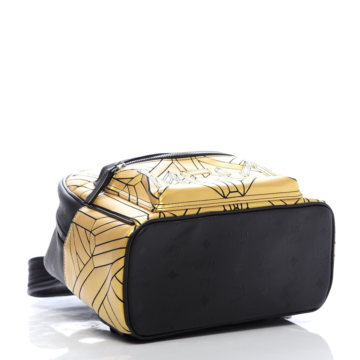 MCM Metallic Calfskin Small Bionic Backpack Gold 3 of 10