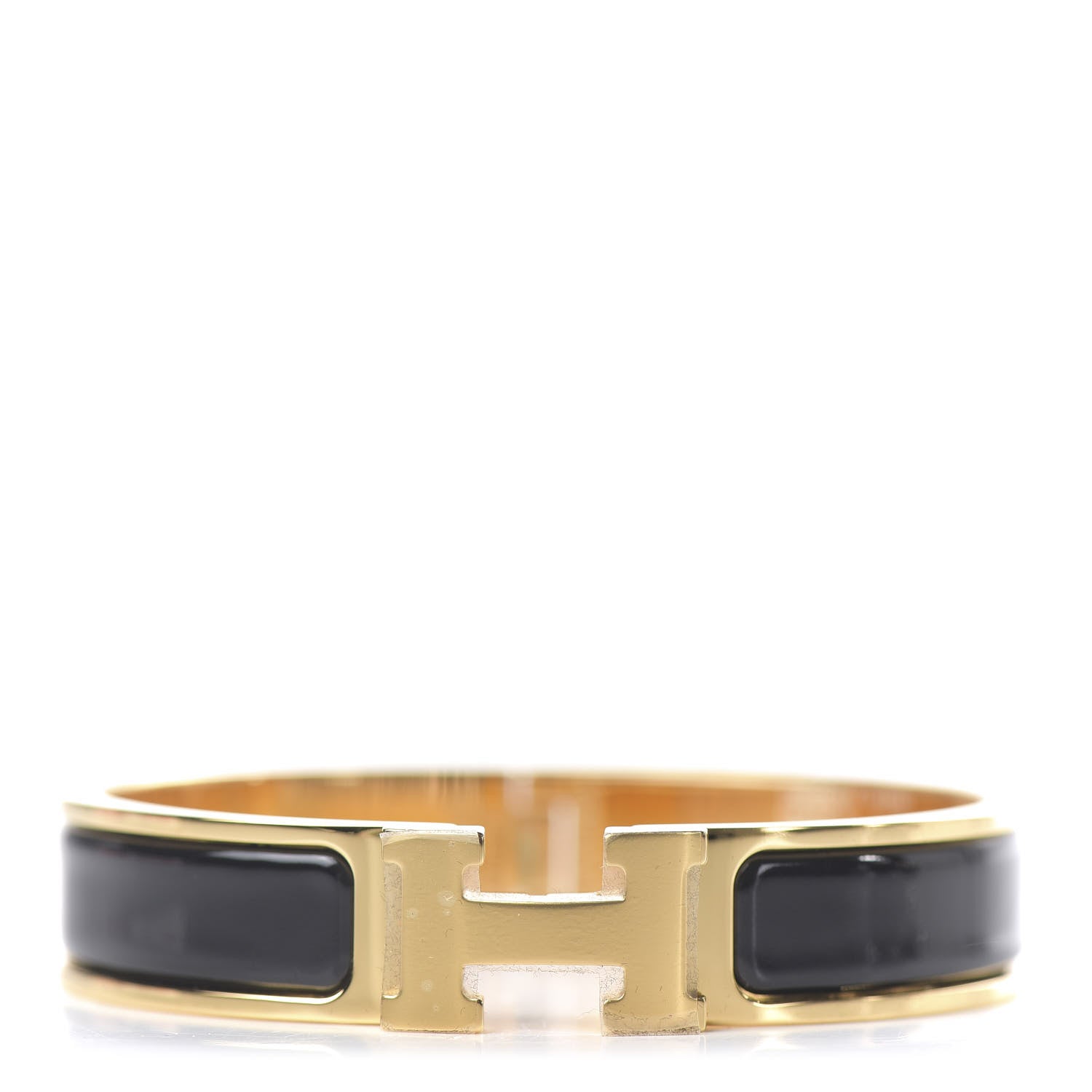 Hermes Enamel Narrow Clic Clac H Bracelet PM Black 1 of 4