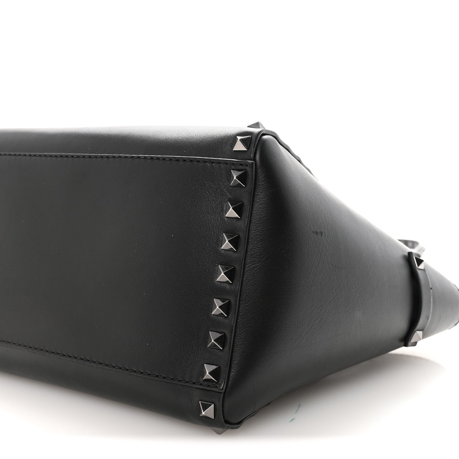 Valentino Garavani Vitello Small Rockstud Double Handle Tote Black 9 of 9