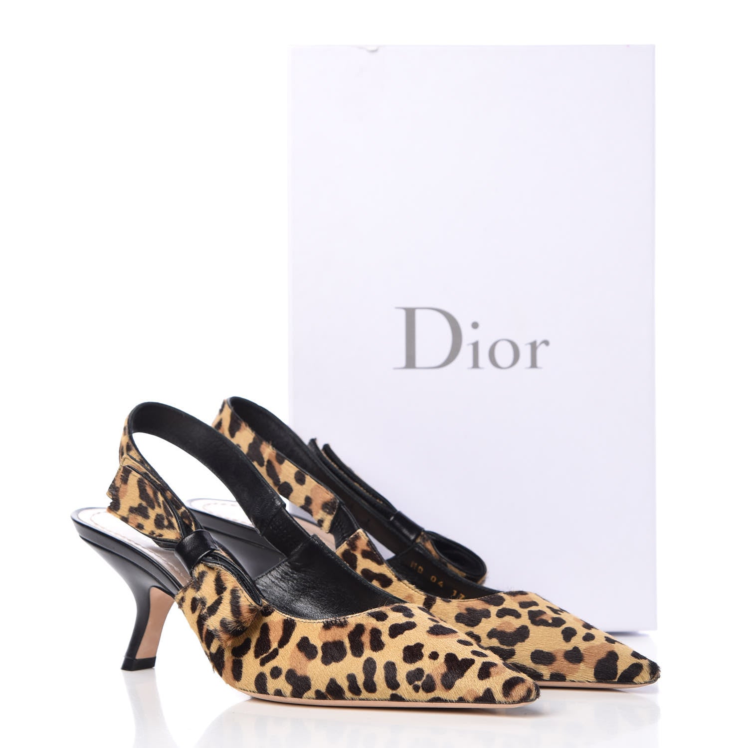 Christian Dior Calf Hair Lambskin Leopard Sweet D Slingback Pumps 37.5 11 of 11