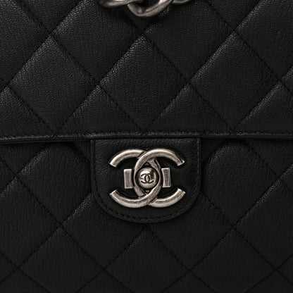 Chanel Goatskin Quilted Large Perfect Edge Flap Black 7 of 9